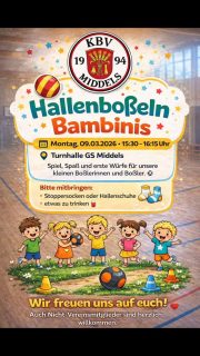 Hallenboßeln der Bambinis 🥰

Unsere Jugendbetreuer haben sich ein paar tolle Stationen für unsere Kleinen ausgedacht.
Mal.geht es um Genauigkeit, mal um ein bisschen Kraft - so können sie sich spielerisch an das Thema boßeln rantasten. Und der Spaß dabei kommt natürlich auch nicht zi kurz ☺️

Vielen Dank an unsere Betreuer, dass ihr euch die Zeit nehmt und das möglich macht 💯♥️

#boßelbambinis #frühübtsich #kbvmiddels